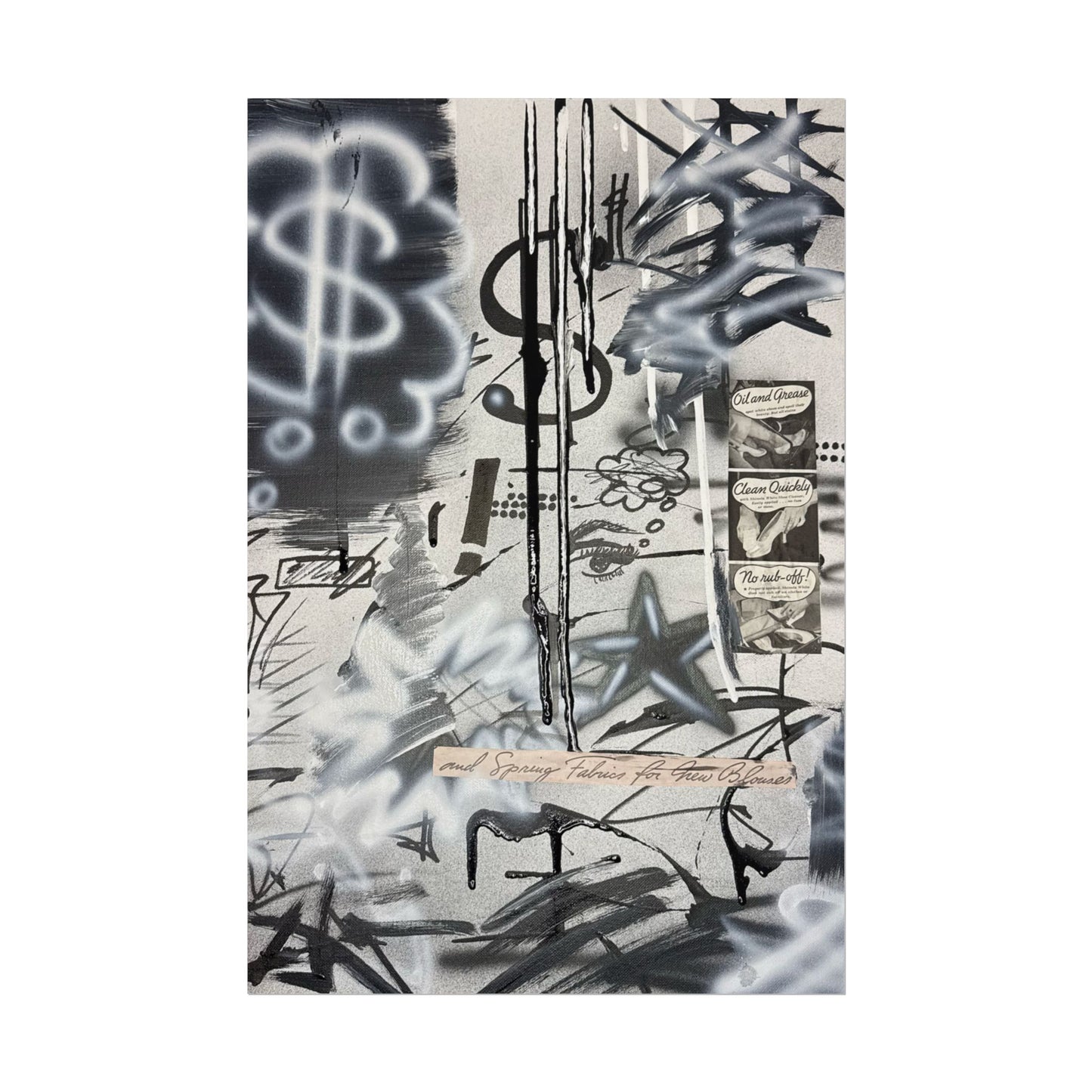 "monochrome mood" airbrush rolled print