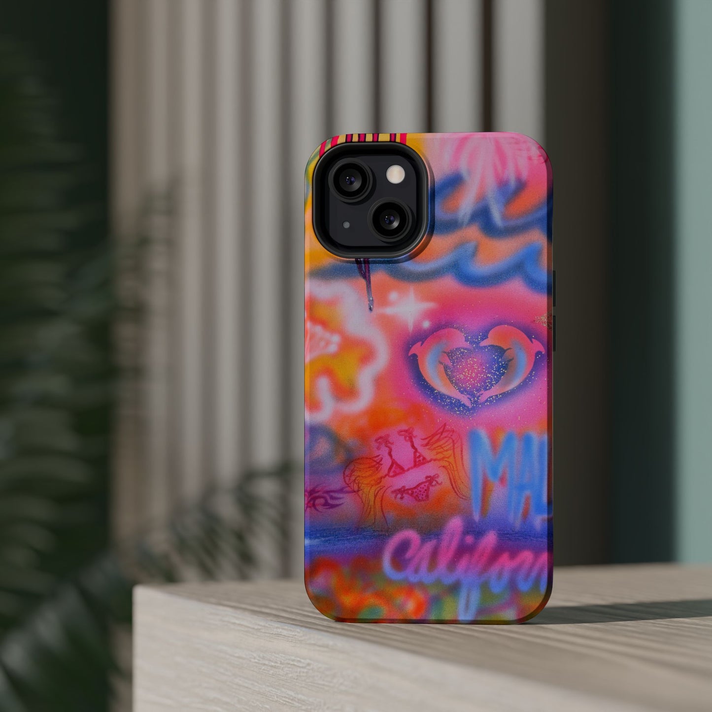 "mornings in malibu" MagSafe airbrush iPhone case