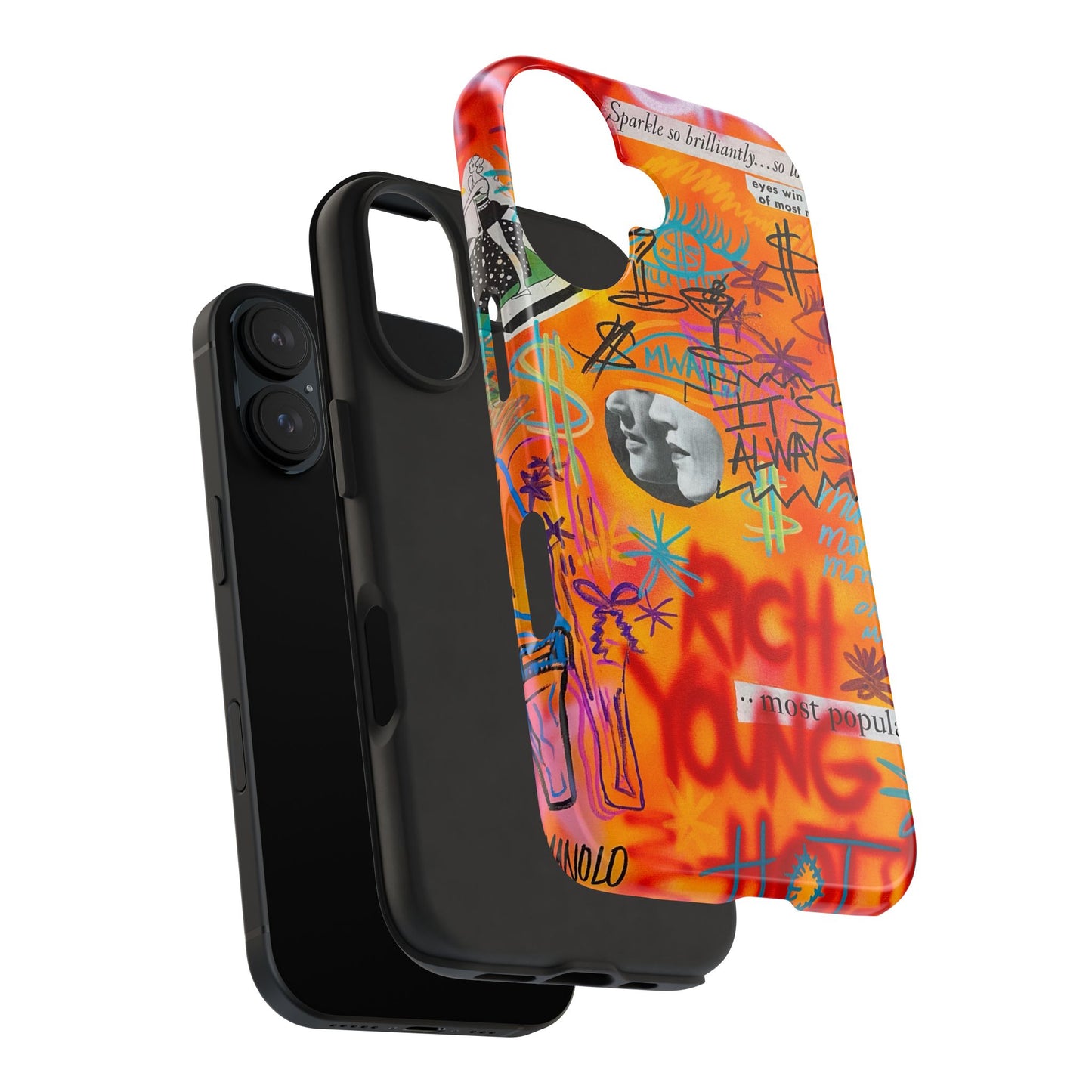 "young, rich, hot!" airbrush iPhone case