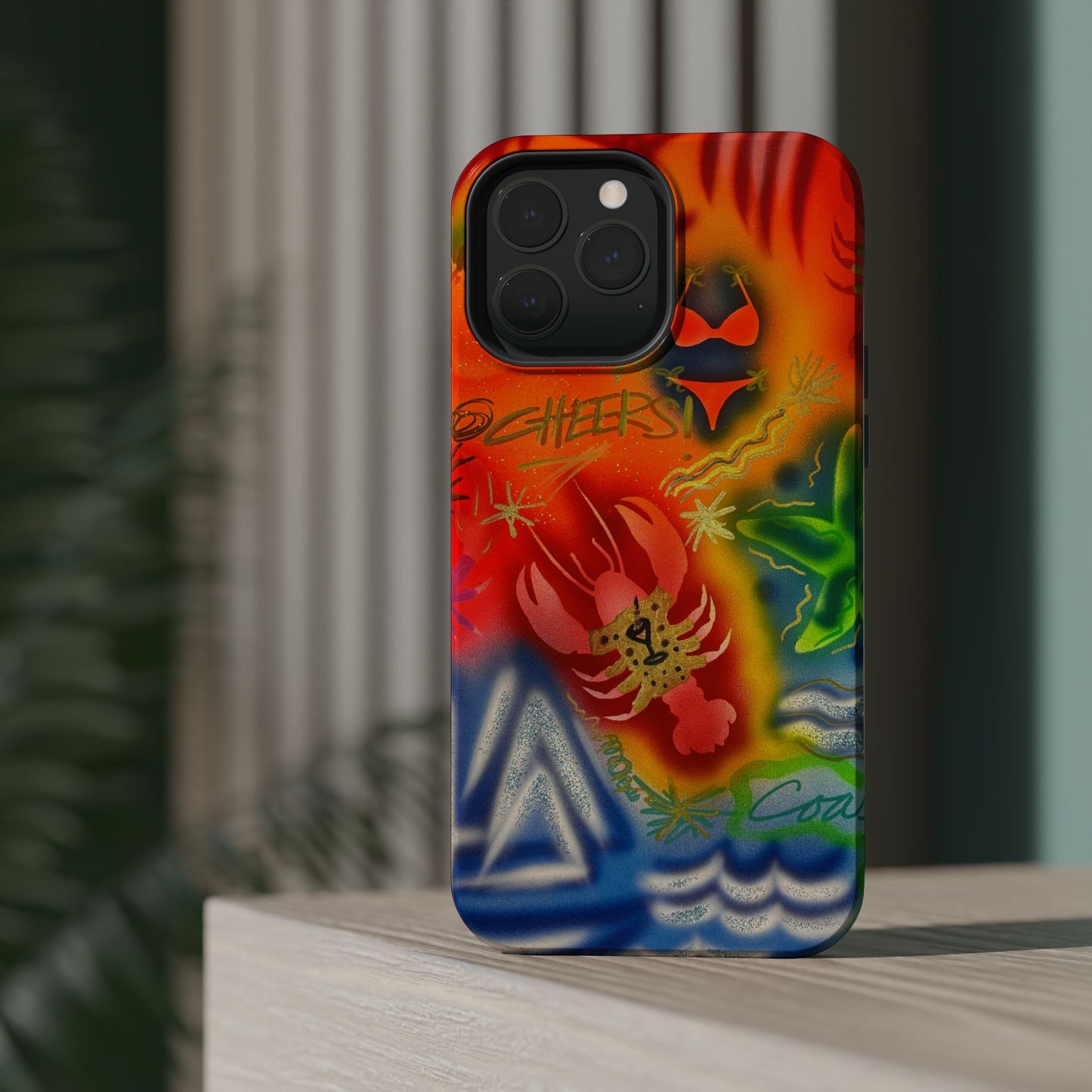 MagSafe "tipsy lobster" airbrush iPhone case