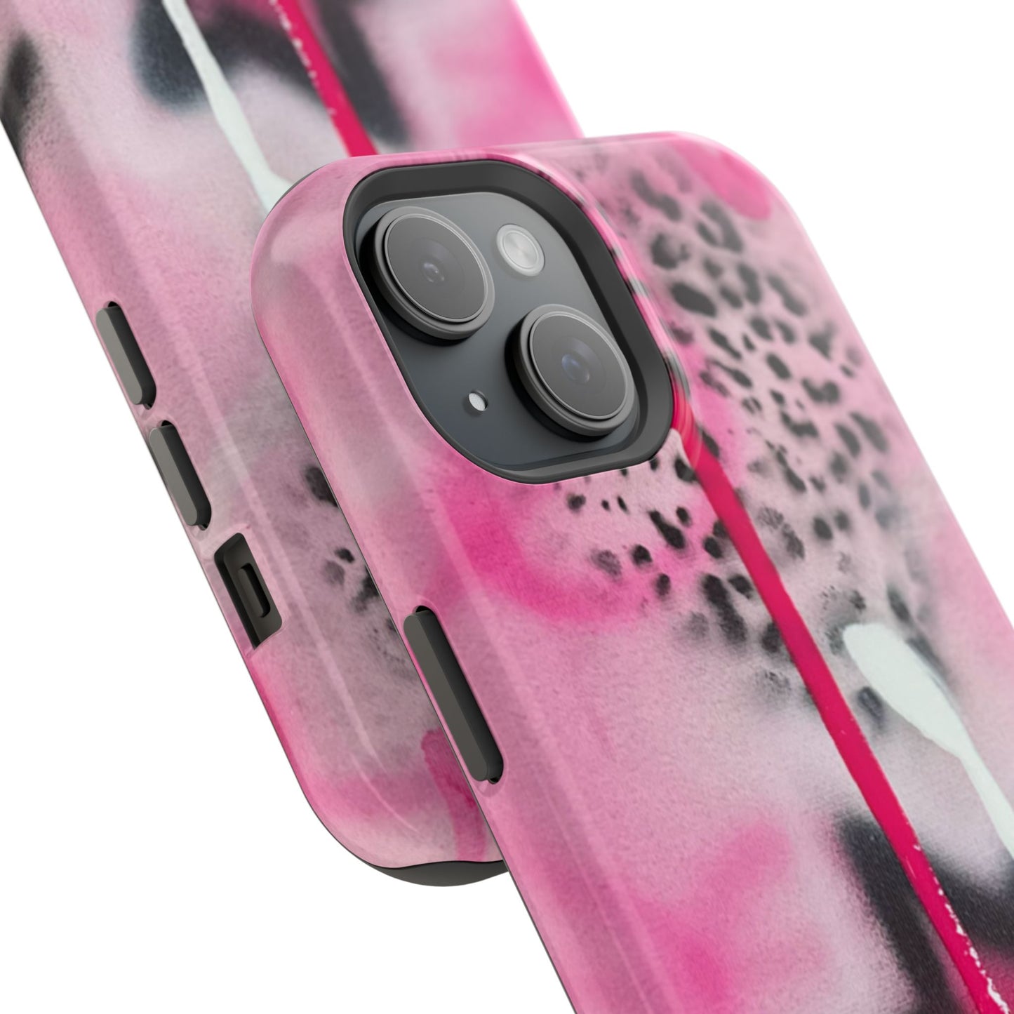 MagSafe "pink cheetah" airbrush iPhone case
