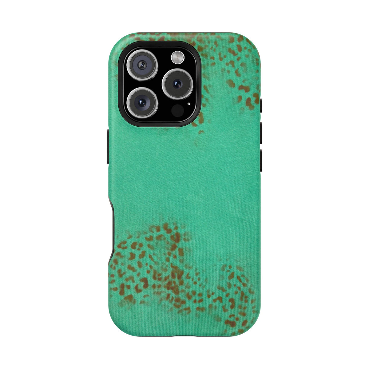 MagSafe "teal cheetah" airbrush iPhone case