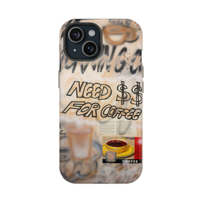 MagSafe "need $$ for coffee" airbrush iPhone case