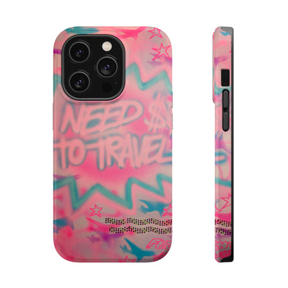 MagSafe "need $$ to travel" airbrush iPhone case