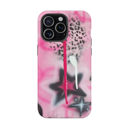 MagSafe "pink cheetah" airbrush iPhone case