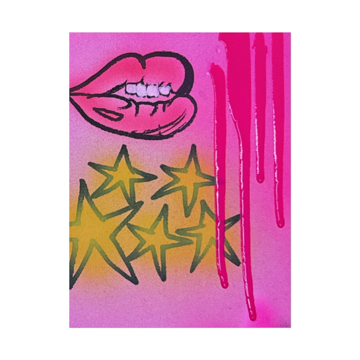 "star drip" airbrush rolled print