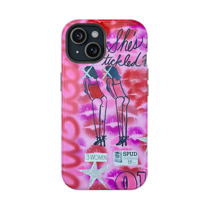 MagSafe "tickled pink" airbrush iPhone case