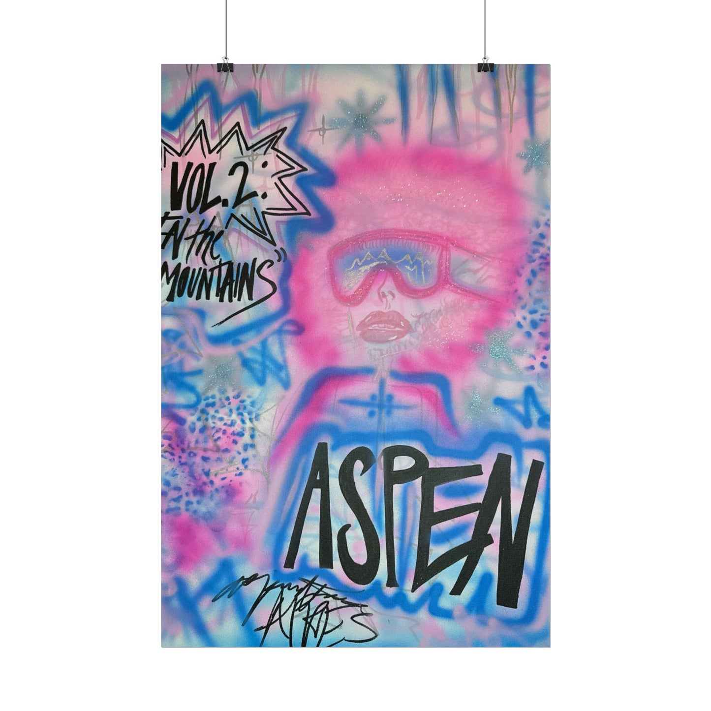 "aspen aspirations" airbrush rolled print