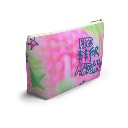 "need $$ for matcha" airbrush makeup pouch