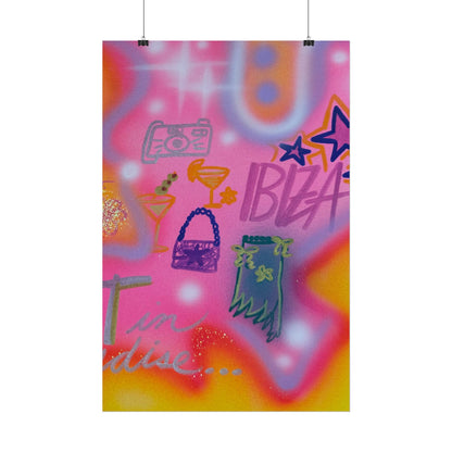 "ibiza" airbrush rolled print
