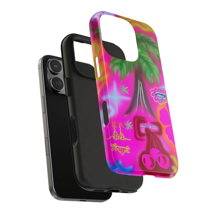"neon pink palms" airbrush iPhone case