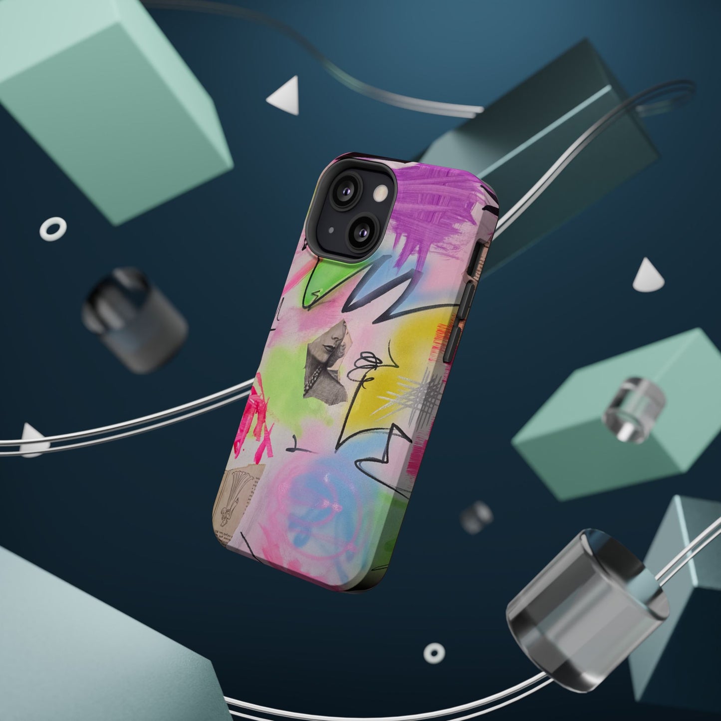 MagSafe "pastel static" airbrush iPhone case