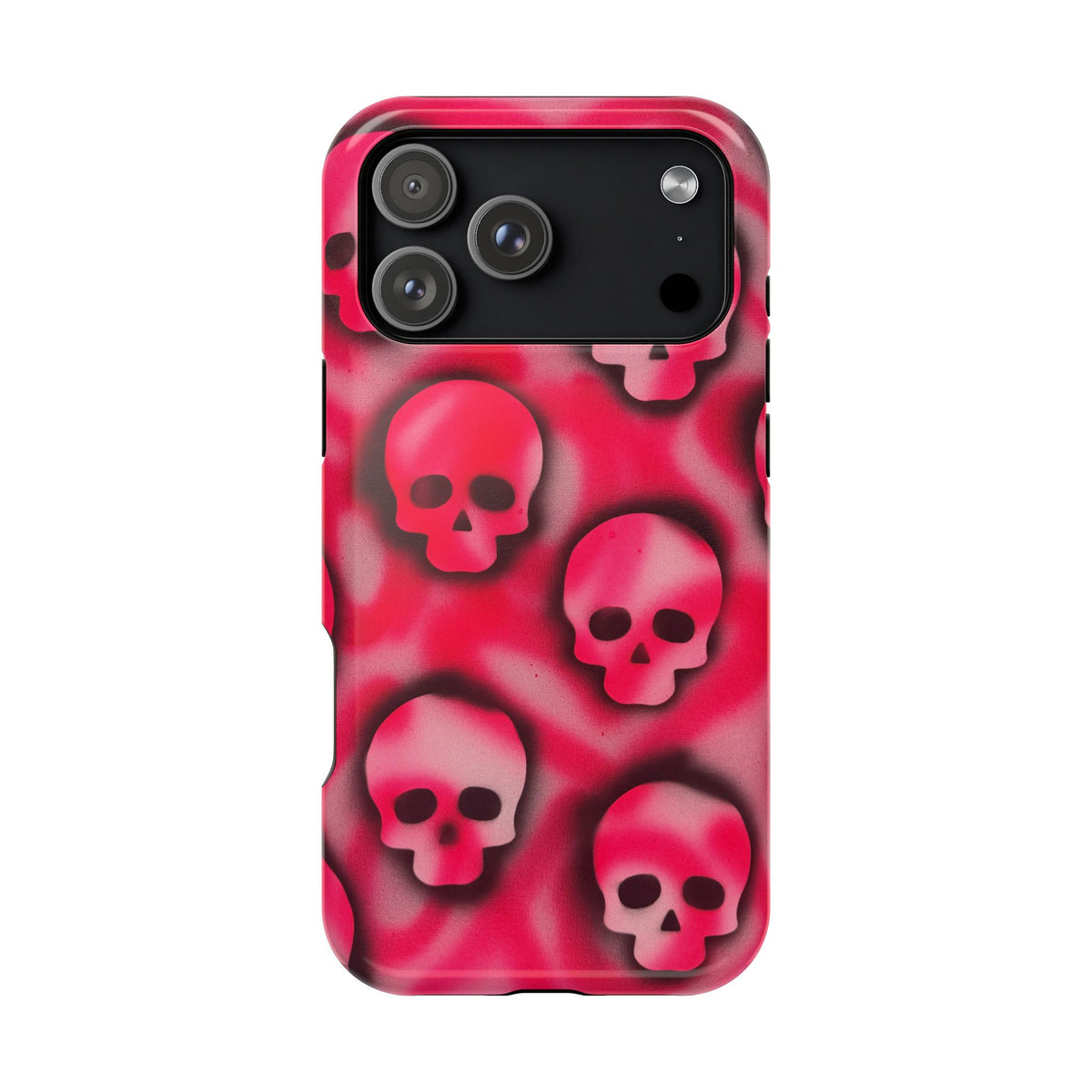 MagSafe "pink skully" airbrush iPhone case
