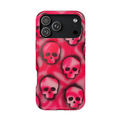 MagSafe "pink skully" airbrush iPhone case
