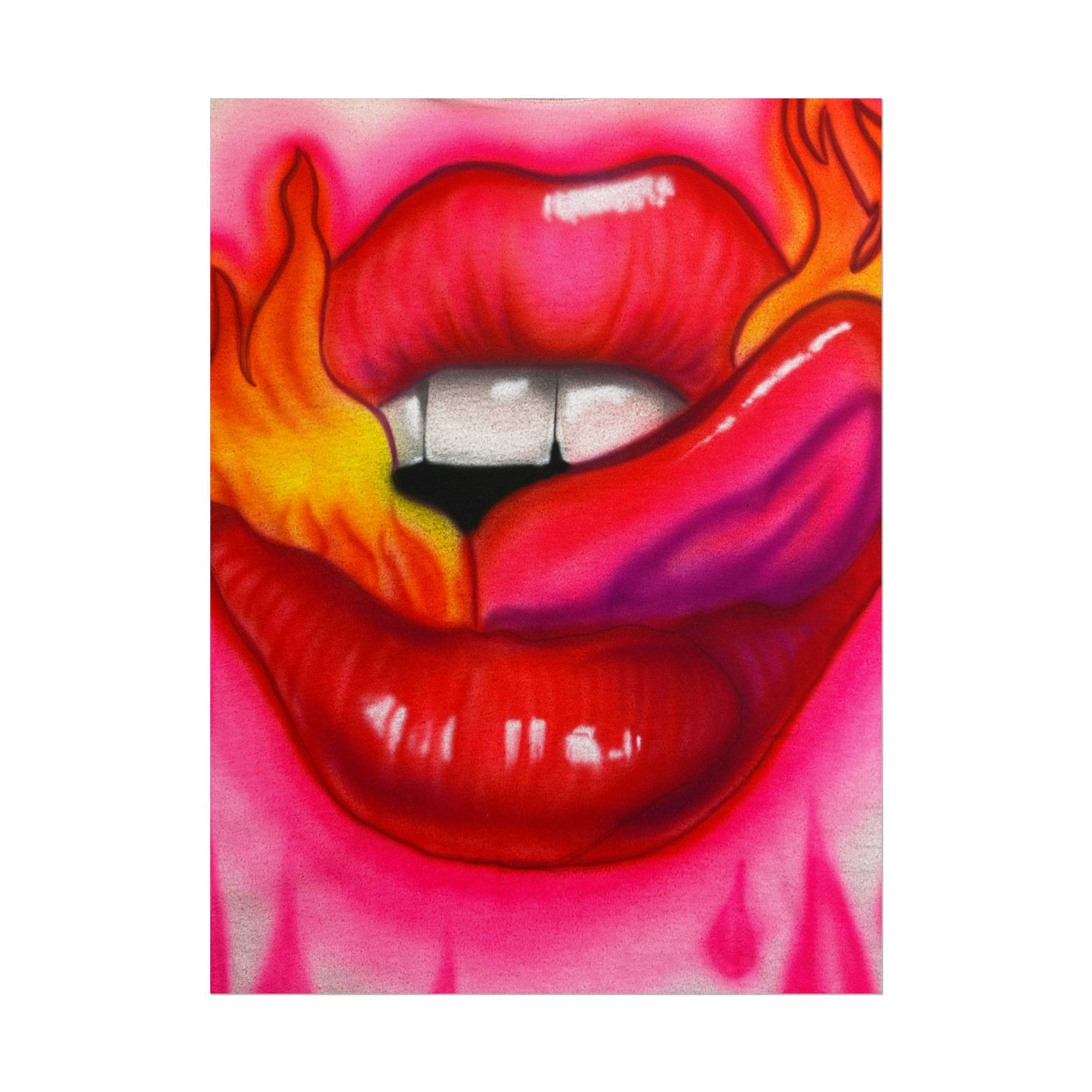 "flaming lips pt. 2" airbrush rolled print