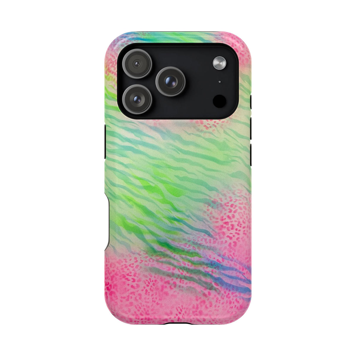 MagSafe "teal cheetah" airbrush iPhone case