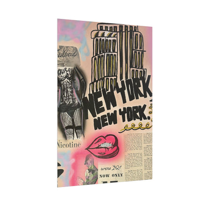 "new york, new york" airbrush rolled print