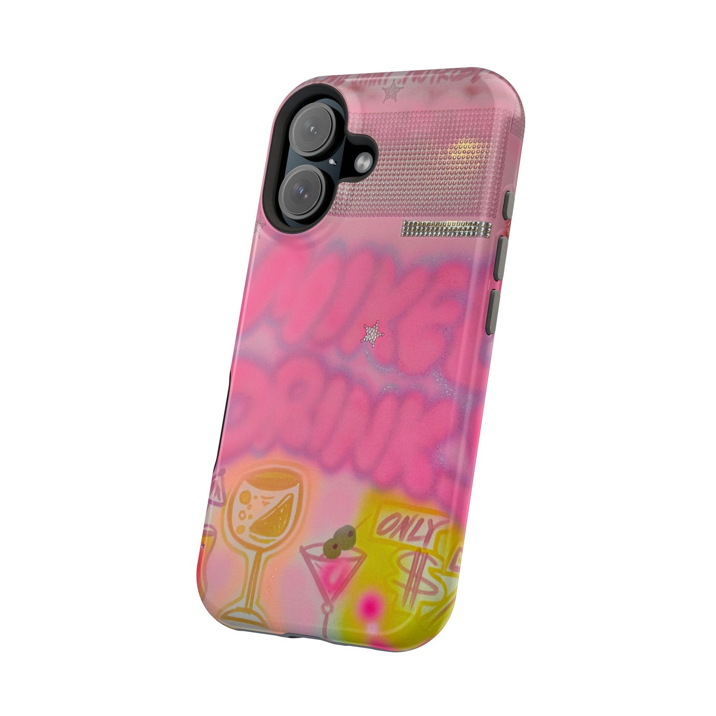 MagSafe "mixed drinks" airbrush iPhone case
