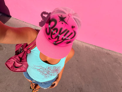 "sexy pt. 2" airbrush pink hat