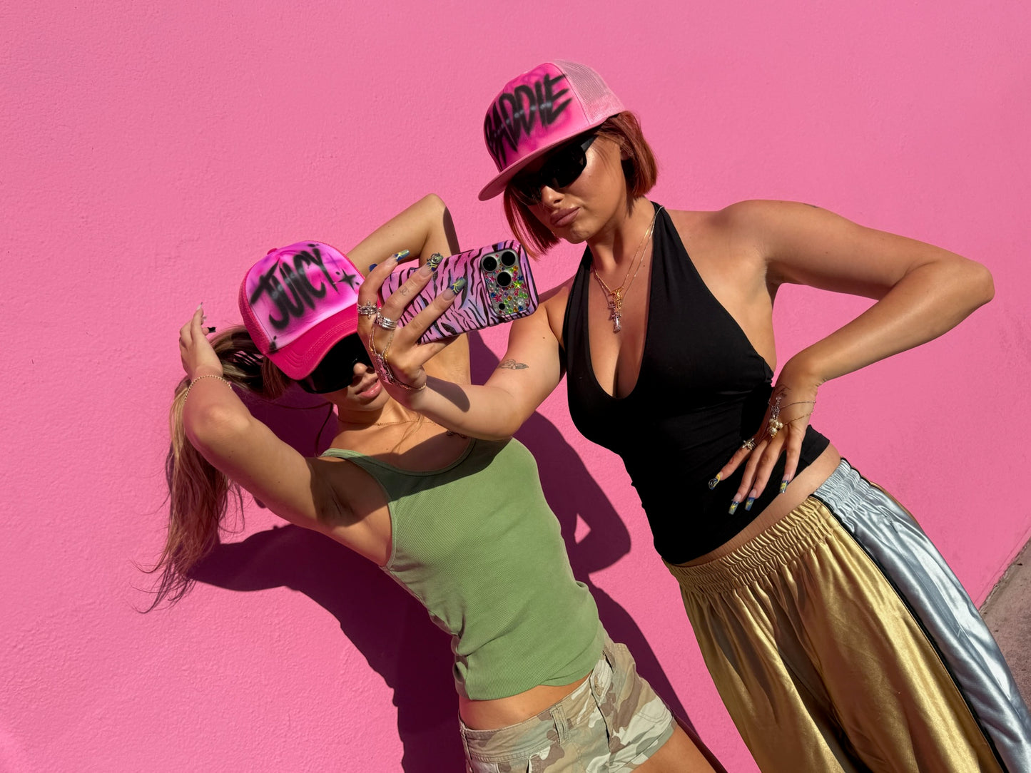 "baddie" airbrush pink hat