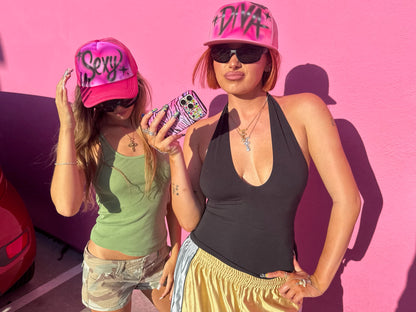 "diva" airbrush pink hat