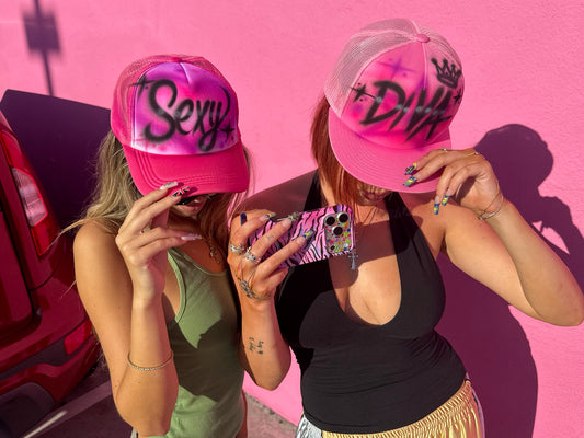"sexy" pink airbrush hat