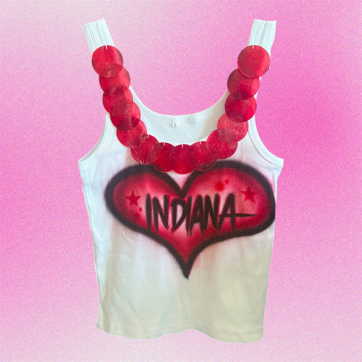 Indiana Airbrush Shell Tank Top - Size Large