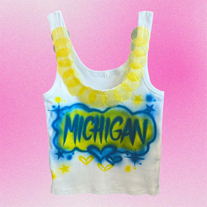 Michigan Airbrush Shell Tank Top - Size Small