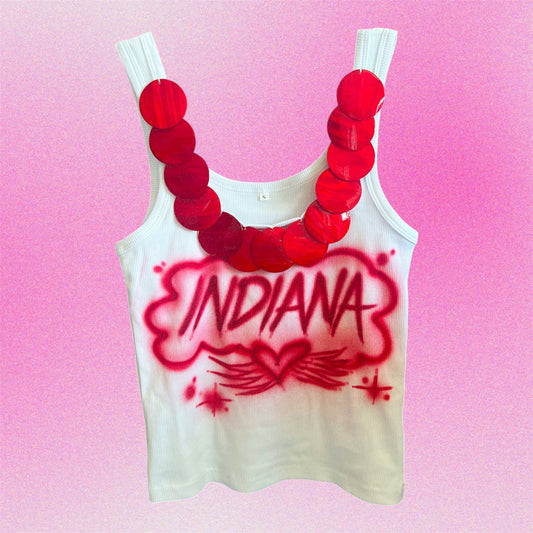 Indiana Airbrush Shell Tank Top - Size Small