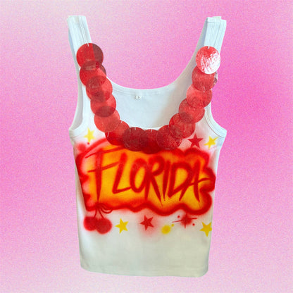 Florida Airbrush Shell Tank Top - Size Small