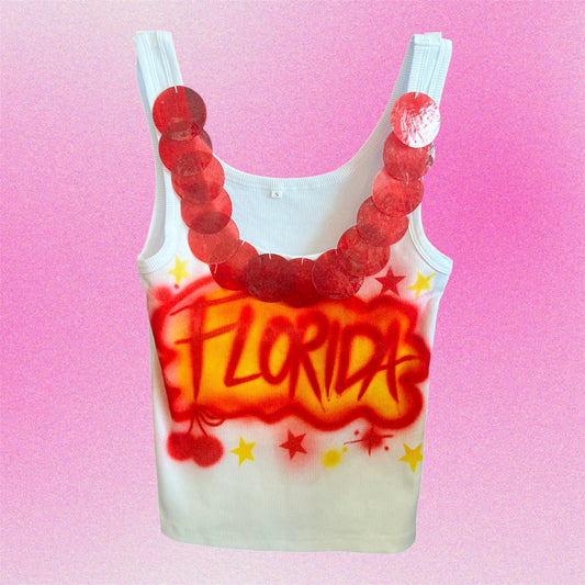 Florida Airbrush Shell Tank Top - Size Small