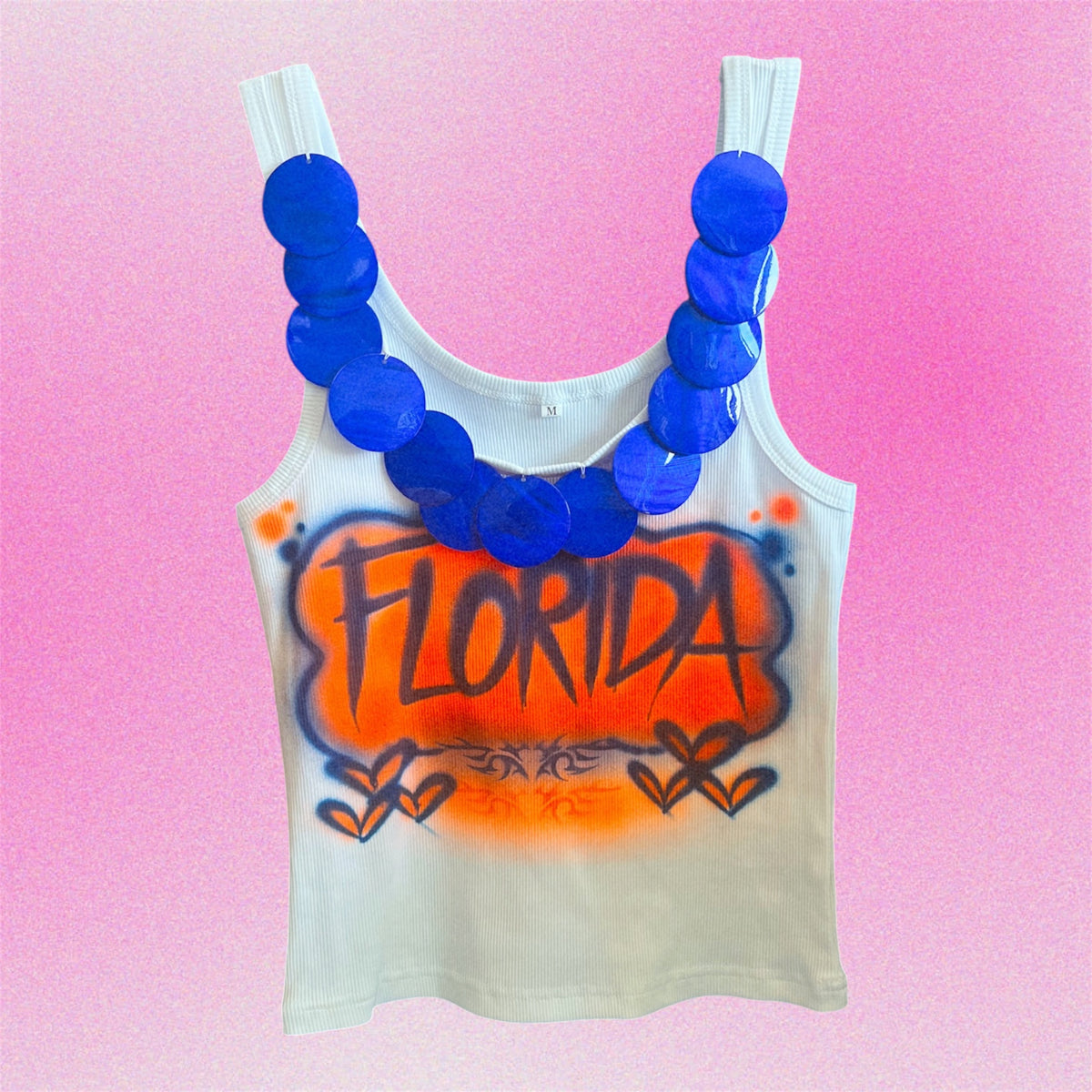 Florida Airbrush Shell Tank Top - Size Medium