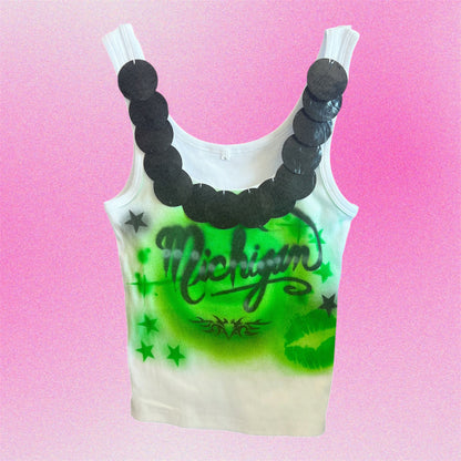 Michigan Airbrush Shell Tank Top - Size Small
