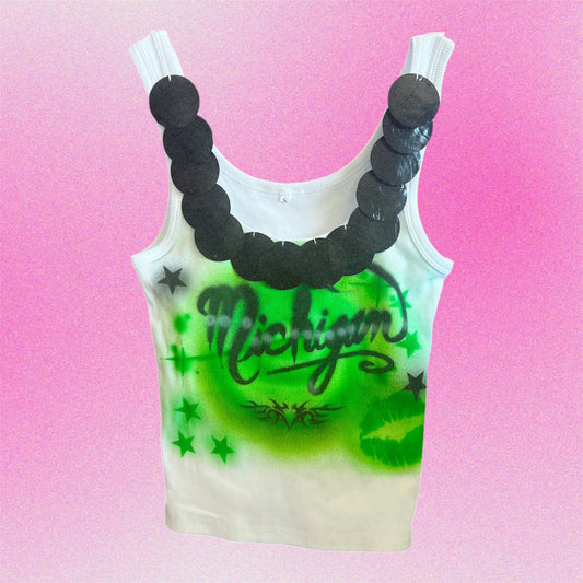 Michigan Airbrush Shell Tank Top - Size Small