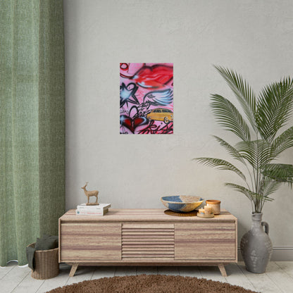 "lust or love" airbrush rolled print