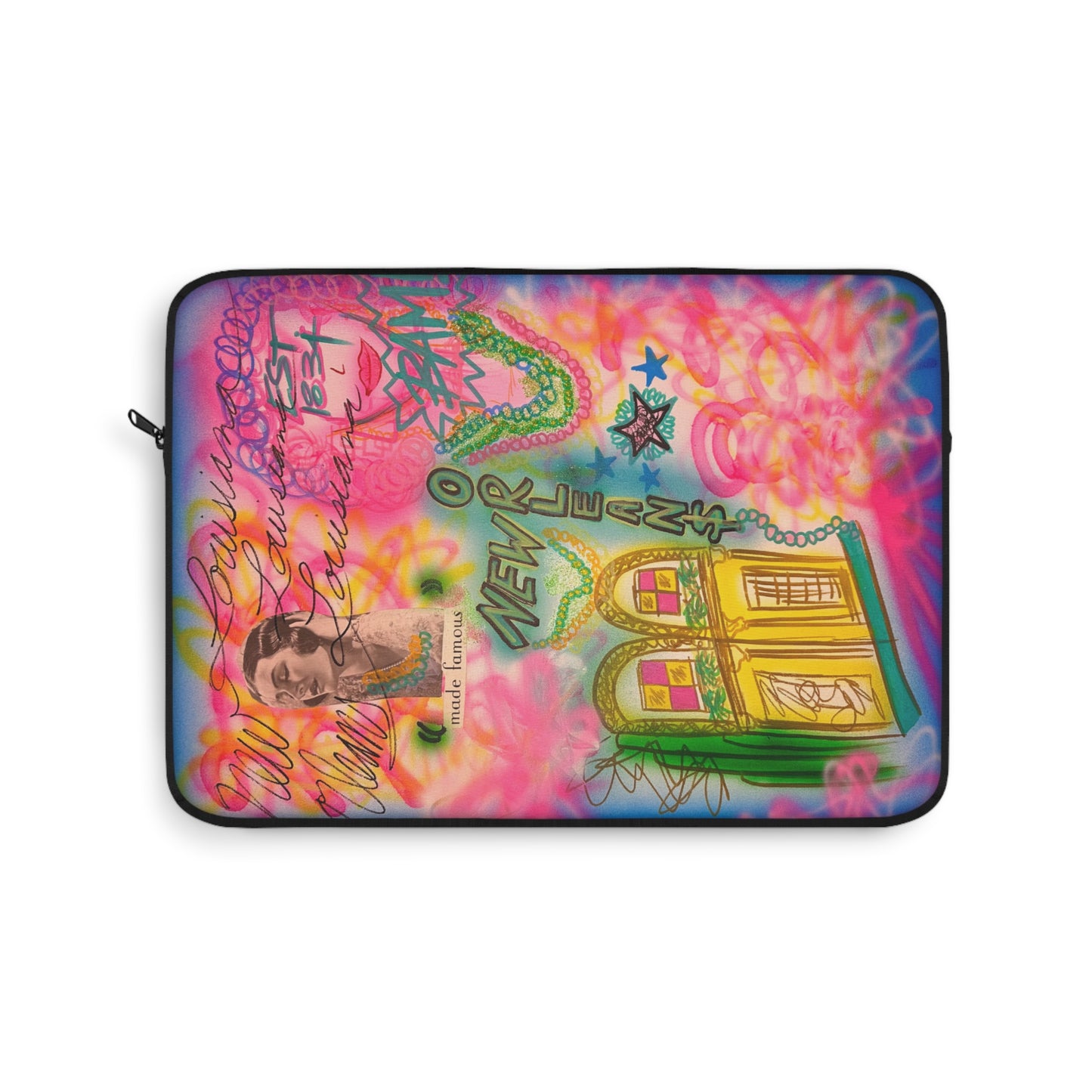 "new orleans, la" airbrush laptop sleeve
