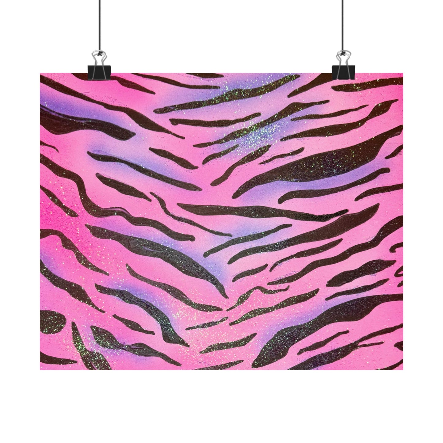 "glitter zebra" airbrush horizontal print