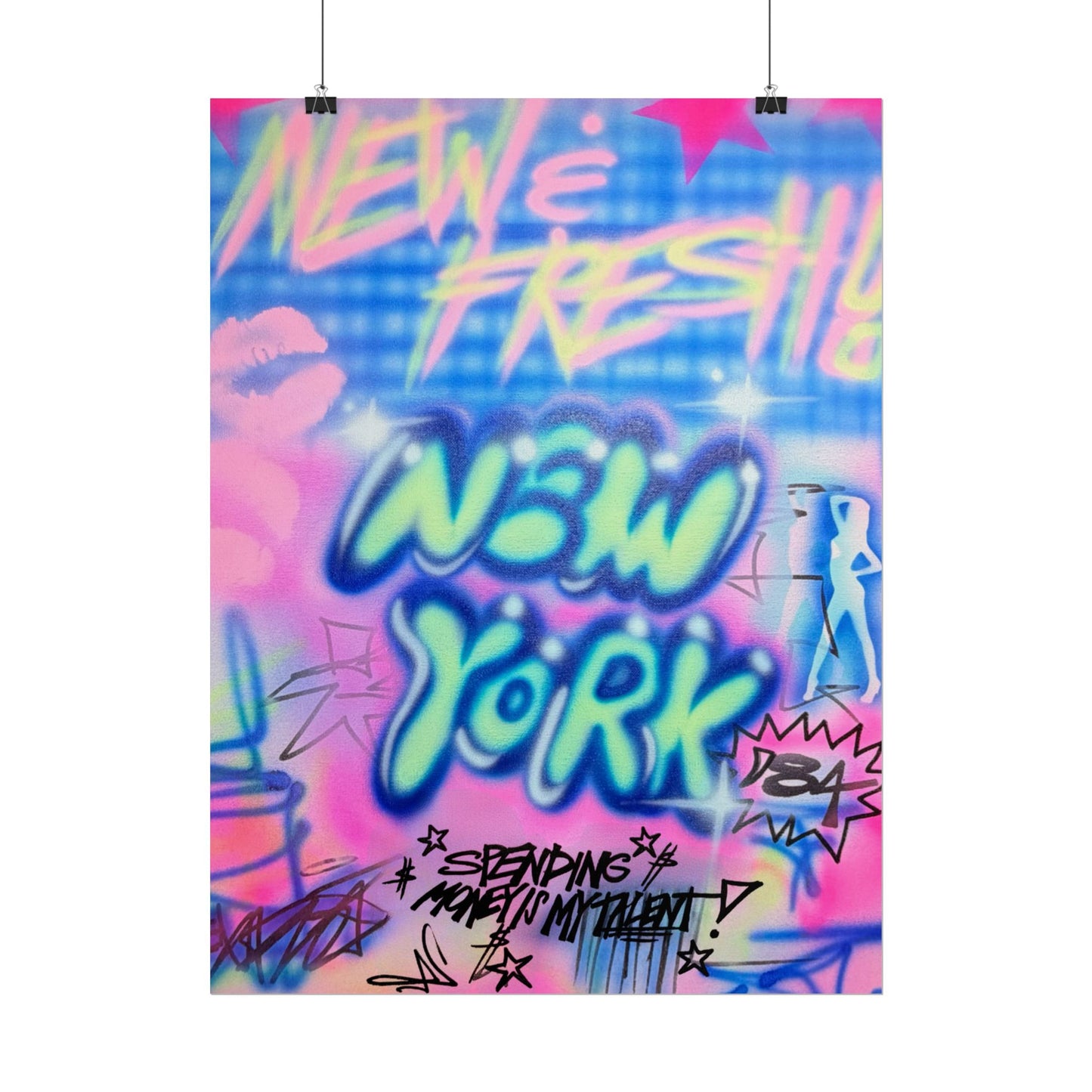 "spending $$ is my talent" airbrush rolled print