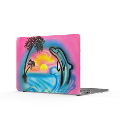 "dolphin love" airbrush matte macbook case