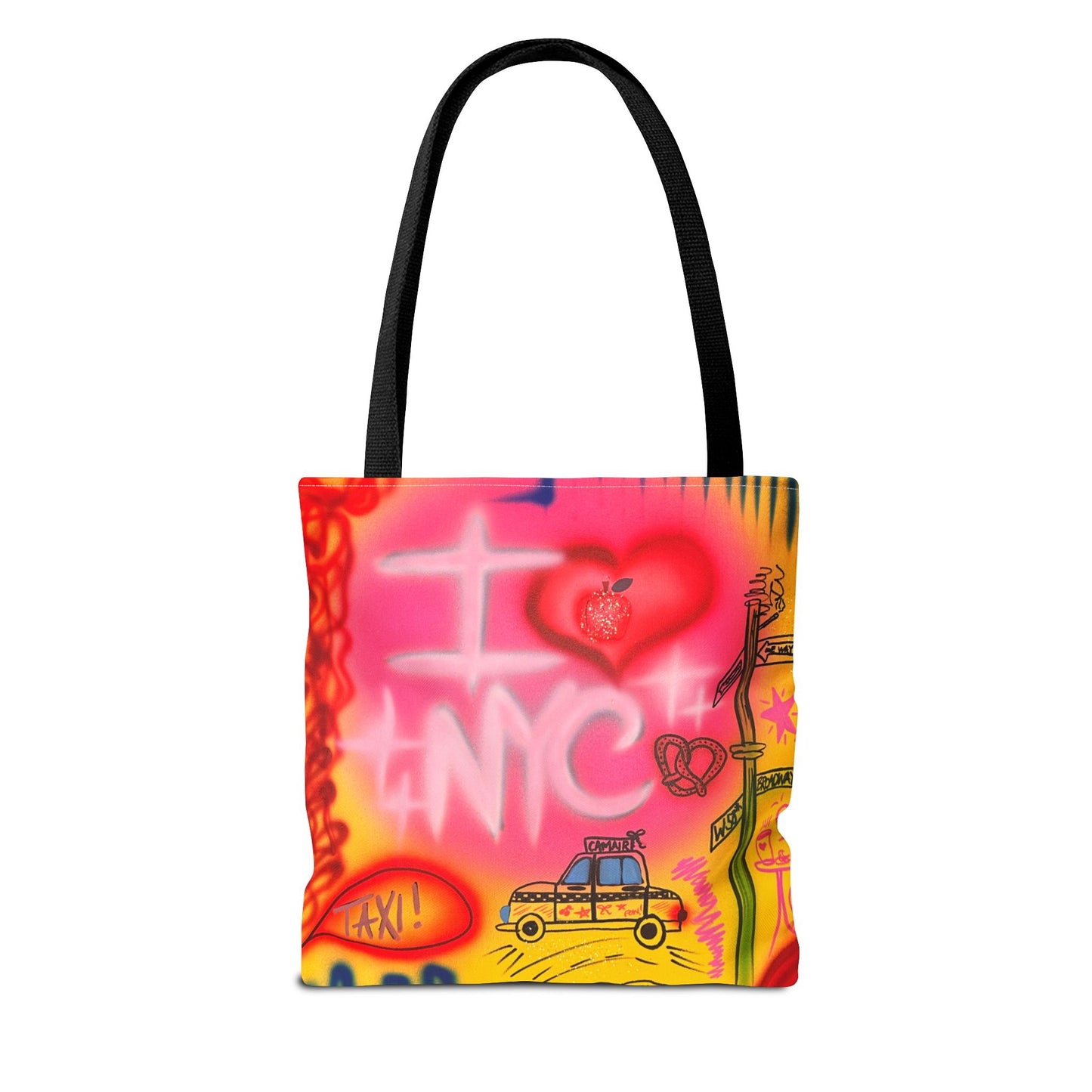 "in the city" airbrush tote bag