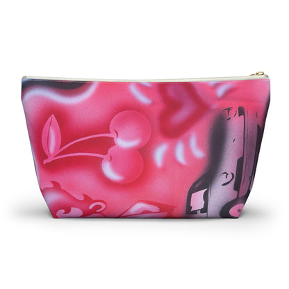 "on her way" airbrush makeup pouch