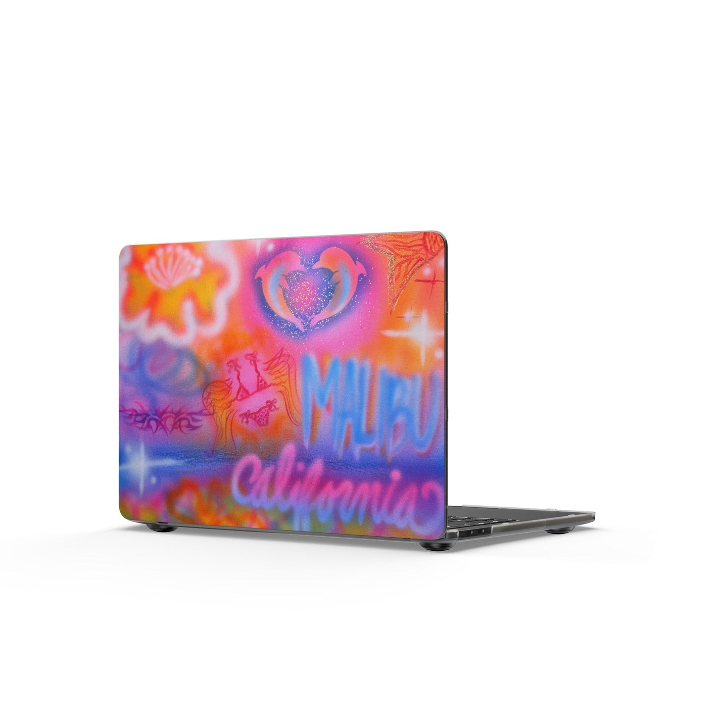 "mornings in malibu" airbrush matte macbook case