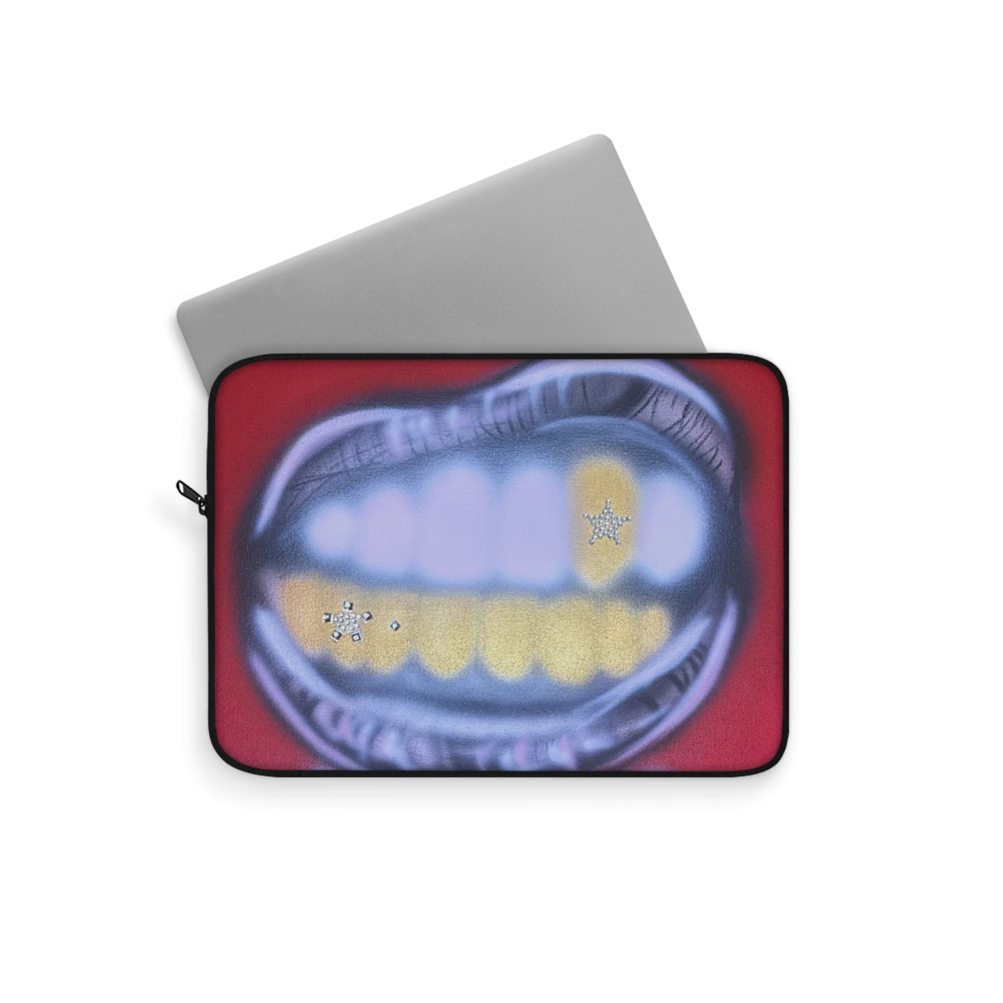 "bite me bling" airbrush laptop sleeve