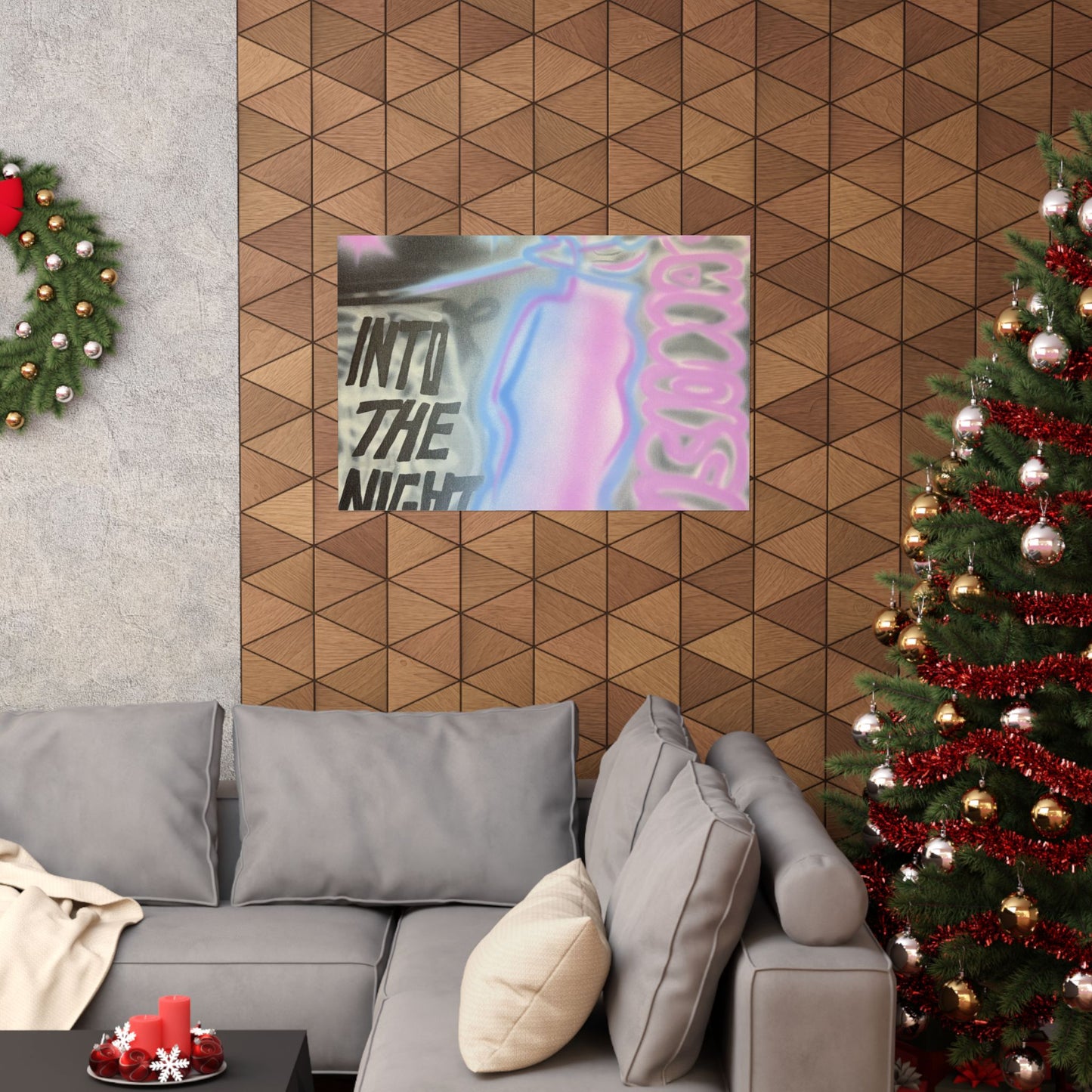 "into the night" airbrush horizontal print