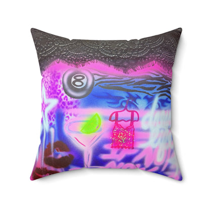 "dream life" airbrush pillow