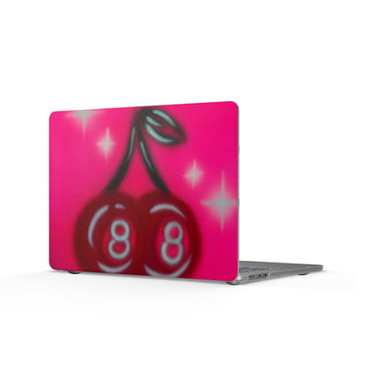 "cherry 8ball" airbrush matte macbook case