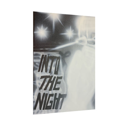 "into the night" airbrush rolled print