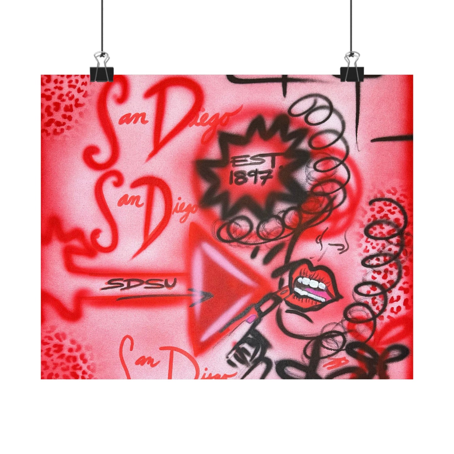 "san diego" airbrush horizontal print