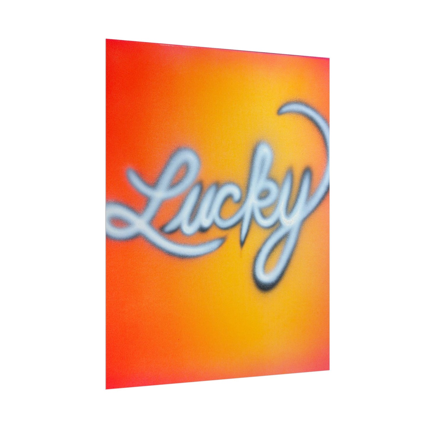 "lucky" airbrush rolled print