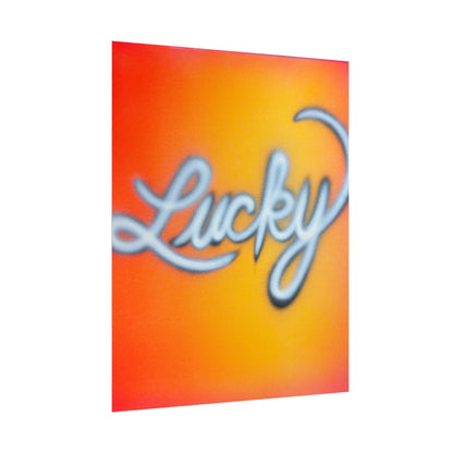 "lucky" airbrush rolled print